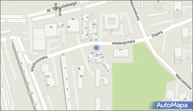 Jastrzębie-Zdrój, Wielkopolska, 1D, mapa Jastrzębie-Zdrój