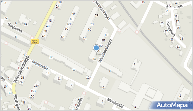 Jawor, Wieniawskiego Henryka, 8B, mapa Jawor