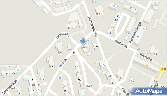 Jawor, Witosa Wincentego, 22, mapa Jawor