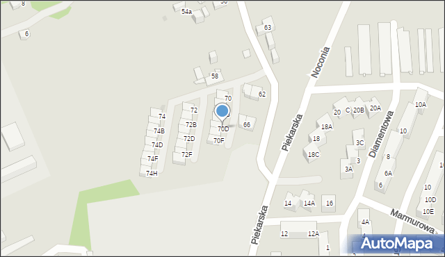 Jaworzno, Wiejska, 70D, mapa Jaworzno