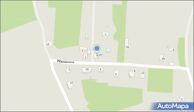 Jaworzno, Wiosenna, 5, mapa Jaworzno