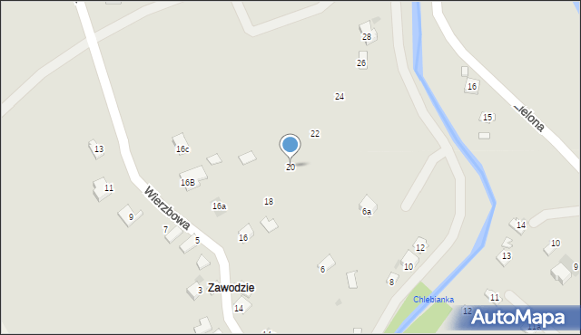 Jedlicze, Wierzbowa, 20, mapa Jedlicze