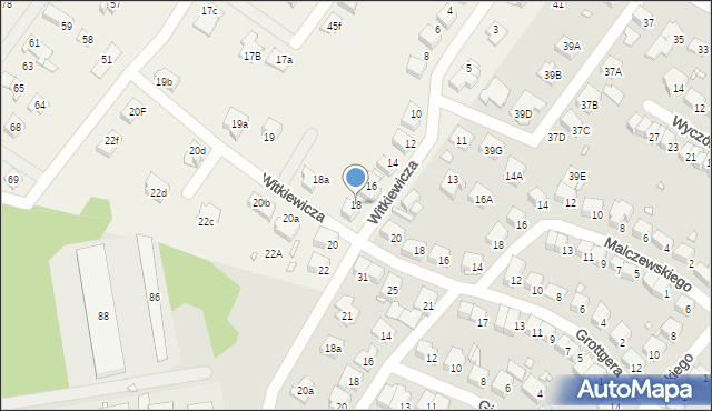 Jędrzychów, Witkiewicza Stanisława Ignacego, 18, mapa Jędrzychów