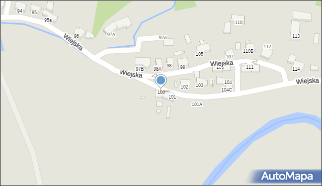 Jelenia Góra, Wiejska, 100, mapa Jelenia Góra