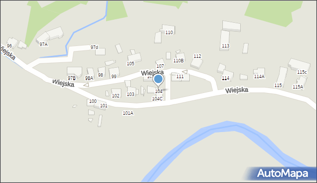 Jelenia Góra, Wiejska, 104, mapa Jelenia Góra