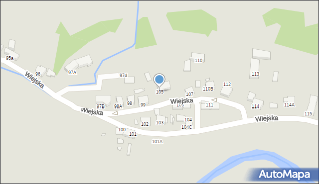 Jelenia Góra, Wiejska, 105, mapa Jelenia Góra