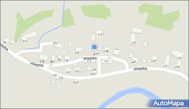 Jelenia Góra, Wiejska, 107, mapa Jelenia Góra