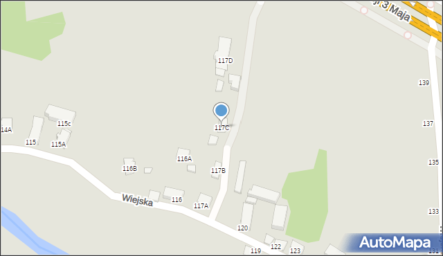 Jelenia Góra, Wiejska, 117C, mapa Jelenia Góra