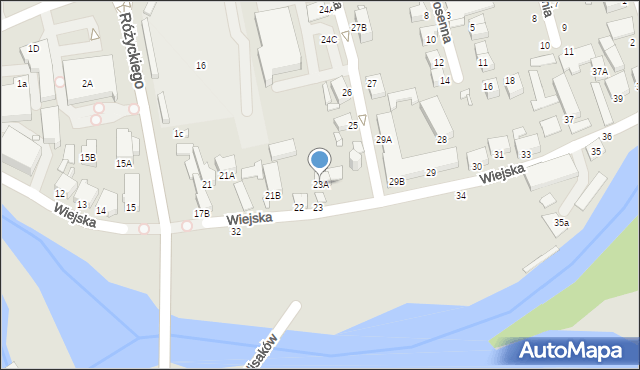 Jelenia Góra, Wiejska, 23A, mapa Jelenia Góra