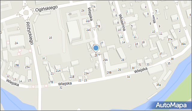 Jelenia Góra, Wiejska, 25, mapa Jelenia Góra