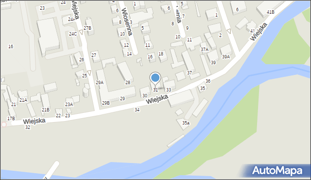 Jelenia Góra, Wiejska, 31, mapa Jelenia Góra