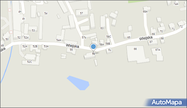 Jelenia Góra, Wiejska, 59, mapa Jelenia Góra