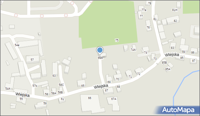 Jelenia Góra, Wiejska, 69A, mapa Jelenia Góra