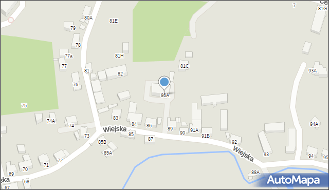 Jelenia Góra, Wiejska, 86A, mapa Jelenia Góra