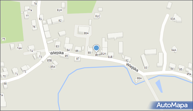 Jelenia Góra, Wiejska, 90, mapa Jelenia Góra