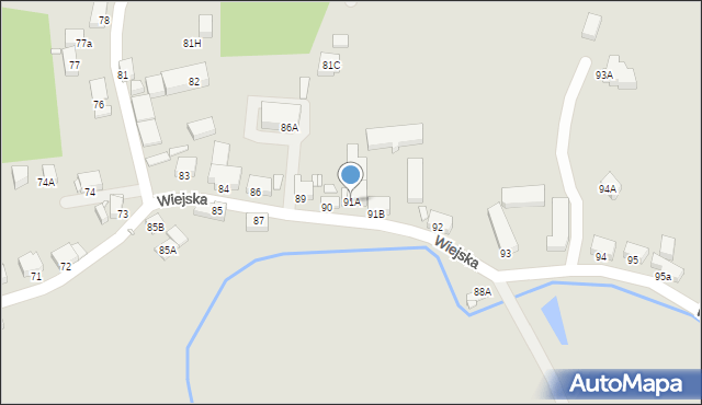 Jelenia Góra, Wiejska, 91A, mapa Jelenia Góra