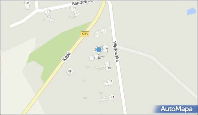 Jeziorany, Wipsowska, 6a, mapa Jeziorany