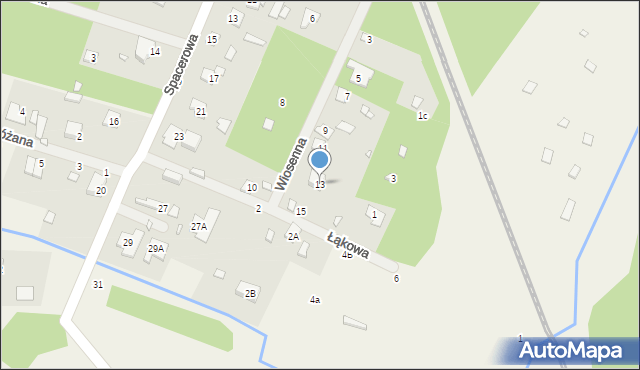Jeziórko, Wiosenna, 13, mapa Jeziórko