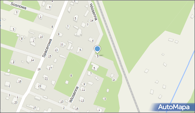 Jeziórko, Wiosenna, 3, mapa Jeziórko