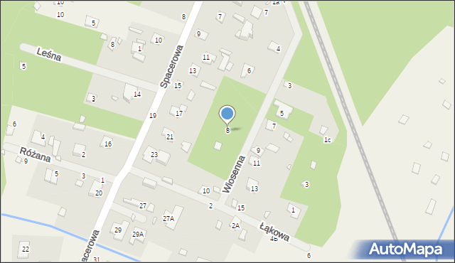 Jeziórko, Wiosenna, 8, mapa Jeziórko