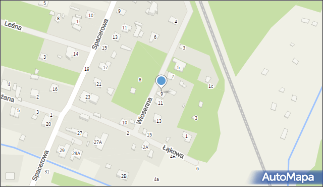 Jeziórko, Wiosenna, 9, mapa Jeziórko