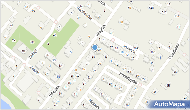 Józefosław, Wiejska, 1T, mapa Józefosław