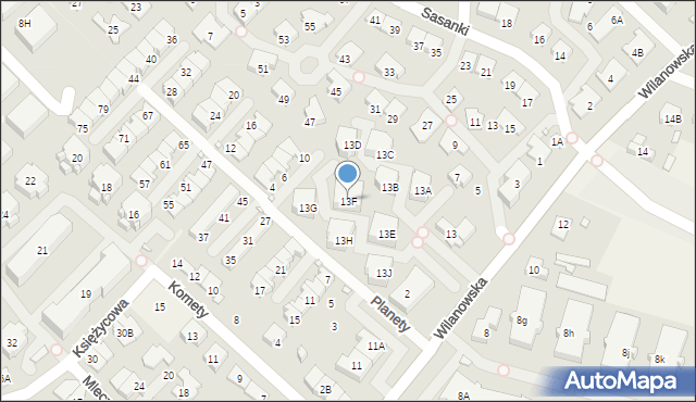 Józefosław, Wilanowska, 13F, mapa Józefosław