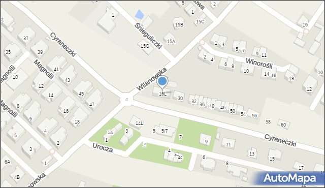 Józefosław, Wilanowska, 16L, mapa Józefosław