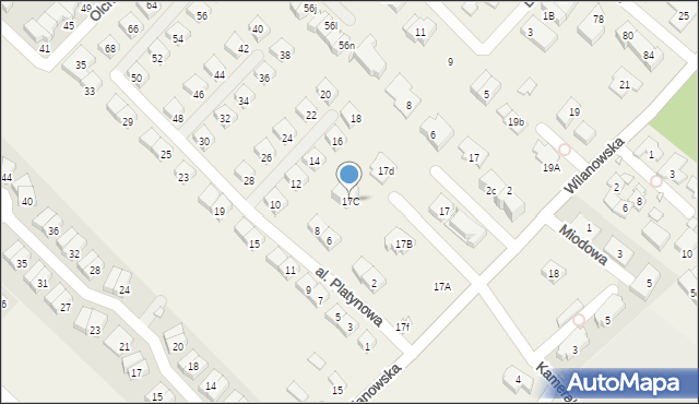Józefosław, Wilanowska, 17C, mapa Józefosław