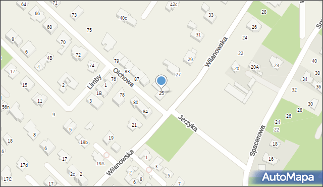 Józefosław, Wilanowska, 25, mapa Józefosław
