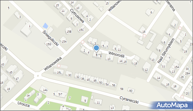 Józefosław, Winorośli, 6, mapa Józefosław