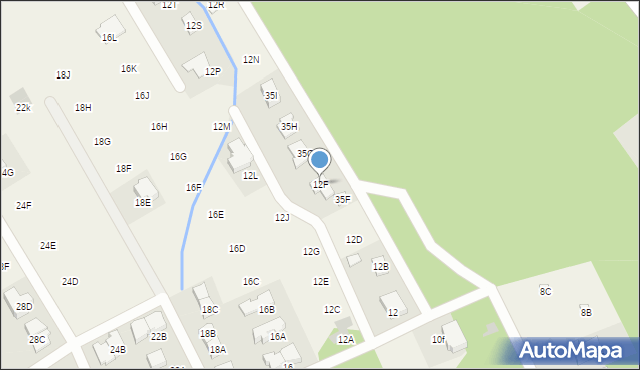 Józefów, Wiosenna, 12F, mapa Józefów