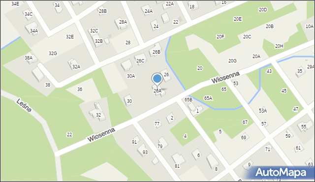 Józefów, Wiosenna, 26A, mapa Józefów