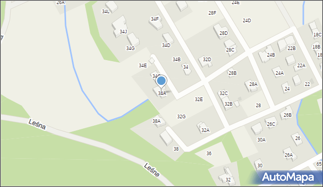 Józefów, Wiosenna, 34A, mapa Józefów