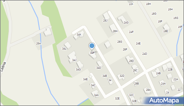 Józefów, Wiosenna, 34F, mapa Józefów