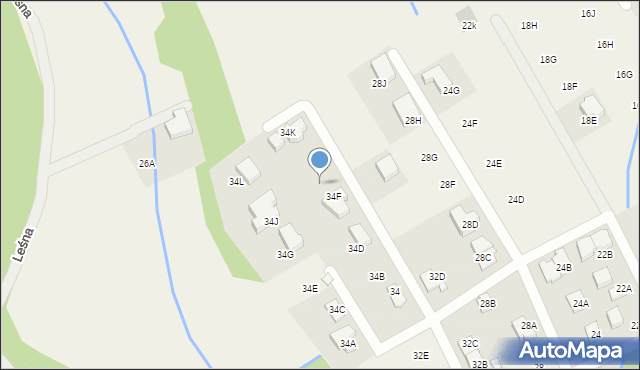 Józefów, Wiosenna, 34H, mapa Józefów