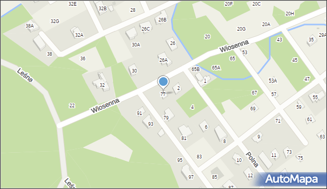Józefów, Wiosenna, 77, mapa Józefów