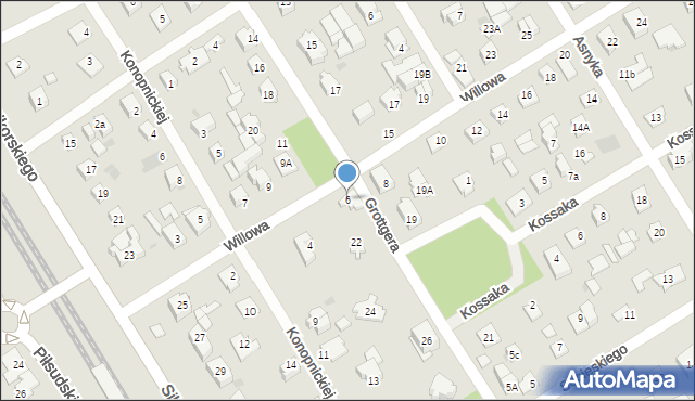 Józefów, Willowa, 6, mapa Józefów