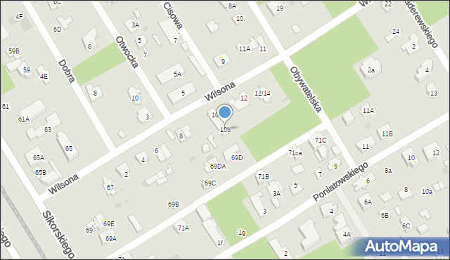 Józefów, Wilsona Thomasa Woodrowa, 10b, mapa Józefów