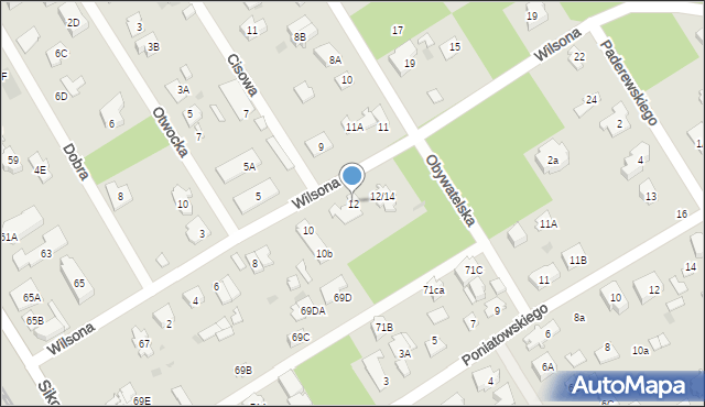 Józefów, Wilsona Thomasa Woodrowa, 12, mapa Józefów