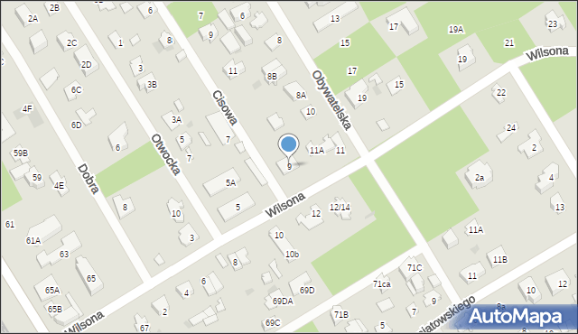 Józefów, Wilsona Thomasa Woodrowa, 9A, mapa Józefów