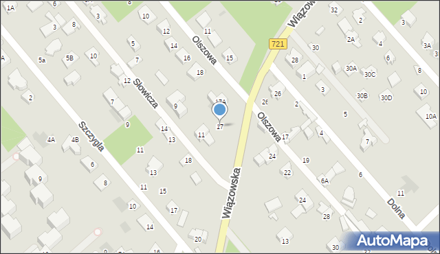 Józefów, Wiązowska, 17, mapa Józefów