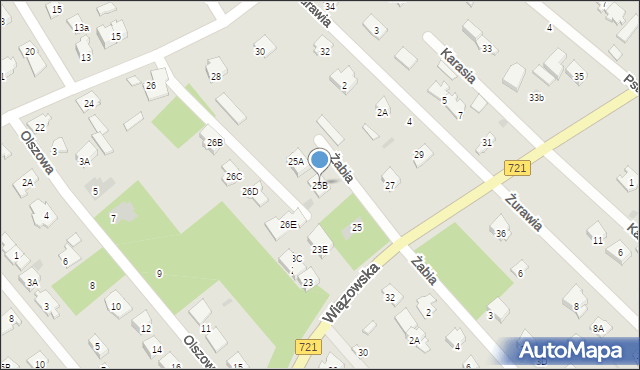 Józefów, Wiązowska, 25B, mapa Józefów
