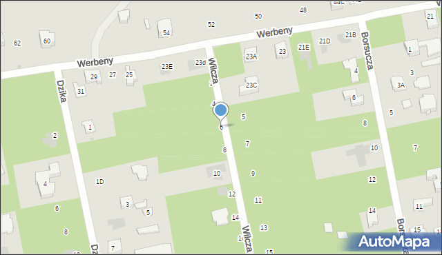 Józefów, Wilcza, 6, mapa Józefów