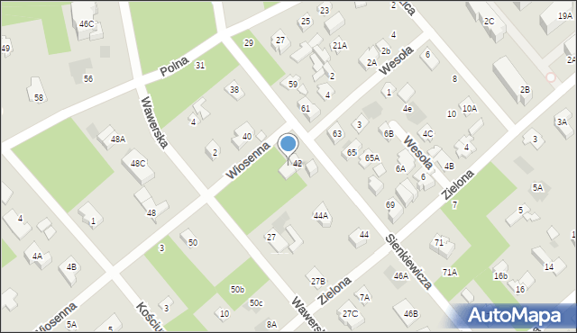 Józefów, Wiosenna, 1, mapa Józefów