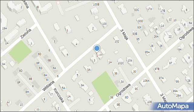 Józefów, Wiślana, 1, mapa Józefów