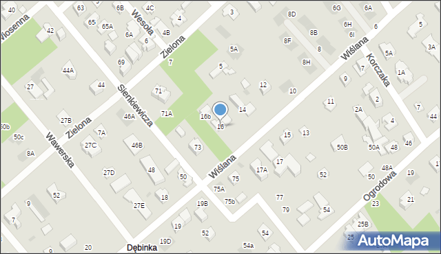 Józefów, Wiślana, 16, mapa Józefów