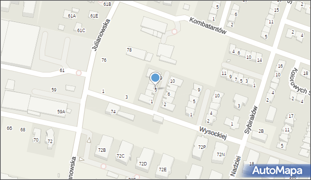 Julianów, Willa Wrzos, 5, mapa Julianów