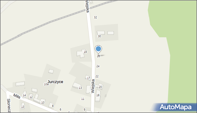 Jurczyce, Wiejska, 26, mapa Jurczyce