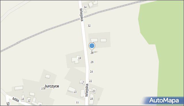 Jurczyce, Wiejska, 28, mapa Jurczyce